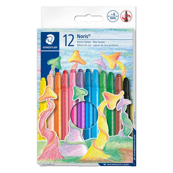 STAEDTLER 221 NWP12 Noris Wax Crayon Twister 6mm - Assorted
