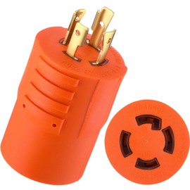 Kanayu NEMA L14-20P to L14-30R 20Amp to 30Amp Generator Adapter4 Prong Locking Generator 20Amp Male Plug to 30Amp Female Receptacle Adapter(Orange)