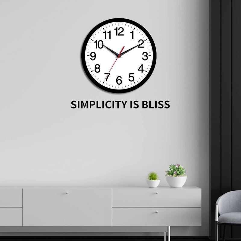 Rohioue Wall Clock Modern 8 Inch Battery Operated Silent Non