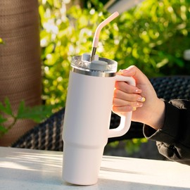 Soledea 4 Set Silicone Straw Tips, Food Grade Rubber Metal Straws Tips Covers with Silicone Bottom Only Fit for 8MM Stainless Steel Straw