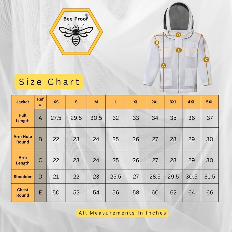 Bee Proof Beekeeping Jacket with Veil 3-Layer Ultra Ventilated Veil
