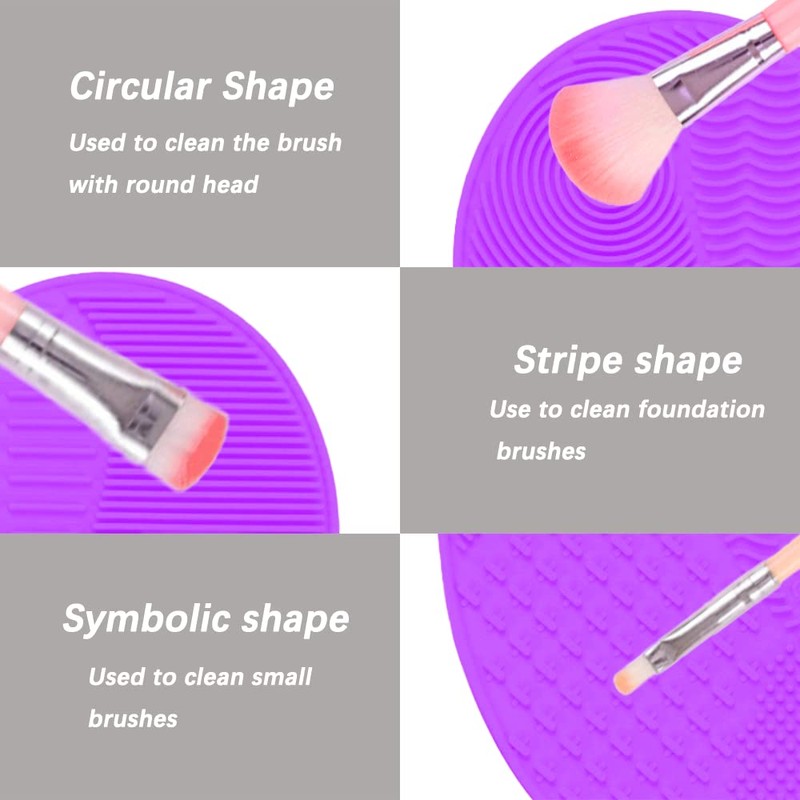 Silikon-Make-up-Pinsel-Reinigungspad, Make-up Pinsel Reinigungsmatte, Make-up-Pinsel-Schrubber-Pad, Tragbares Waschwerkzeug für Make-up Pinsel