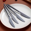 Berglander Black Dinner Knives Set Of 12, Titanium Shiny Black