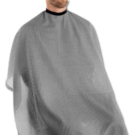 Campbell's Seersucker Striped Styling Cloth for Barbers and Stylists (Black/White)