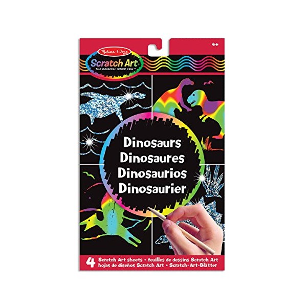 Melissa & Doug Scratch Magic Draw & Learn Dinosaur | Arts & Crafts | Scratch Art | 4+ | Gift for Boy or Girl