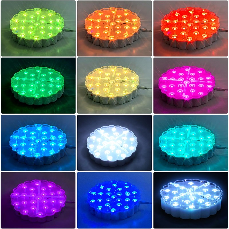 LED Lights Base - 6 Inch Round Lights 13 Colors