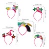 FOMIYES 5pcs Hawaiian Flamingo Luau Headbands with Tropical Palm Leaves