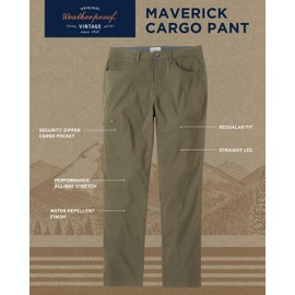 Weatherproof Vintage Casual Hiking Pants for Men - Lightweight Stretch Travel Mens Work Pants with Utility Cargo Pocket Olive