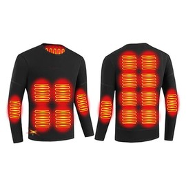 Guimuer Electrically Heated Vest for Men with USB Port, Thermal Top with 16 Heating Zones for Outdoor Skiing, Motorcycling, M, Black