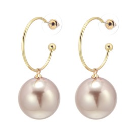 HUGE TOMATO Large Pearl Drop Earrings Large Gold Hook Earrings with Allergy-free Clasp (20mm) for Gift