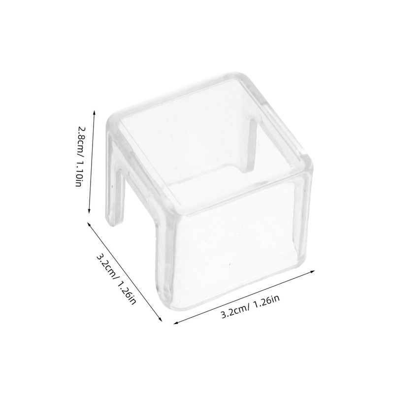 WHAMVOX 3pcs Transparent Acrylic Pool Cue Chalk Case Durable Billiard