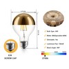KarlunKoy Half Gold Light Bulb,8W (80W Equivalent) Dimmable LED Edison