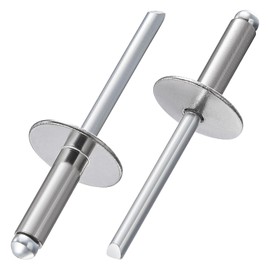 Wensilon(100 pcs) 3/16 * 3/4" Large Cap Open End Stainless Steel Blind Rivets,5 * 20 Blind Rivet