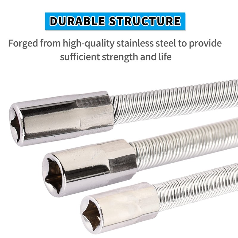 Carkio Flexible Socket Extension Bar Set, Socket Extension Cables 1/4"