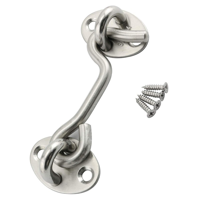 RLECS 2pcs Hook Eye Latch Lock 304 Stainless Steel Security