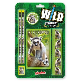 Wild Stationery Set - Ringmaki by Deluxebase. These cute stationary school sets for girls and boys include 2 pencils, eraser, sharpener, ruler and notebook