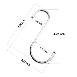 LOYMR 10 Pack 4.7 Inches Extra Large S Shape Hooks Heavy-Duty Metal Hanging Hooks Apply Kitchenware Bathroom Utensils Plants Towels Gardening Multiple uses Tools （Silver)