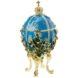 Design Toscano The Empress Romanov Style Collectible Enameled Egg, 6 Inch, Blue