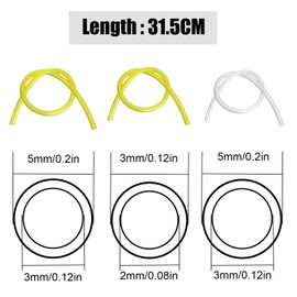 Universal Petrol Hose Kit, Petrol Brush Cutter Kit, 3 Pieces Fuel Hose (Inner Diameter: 3 mm/3 mm/2 mm), Petrol Filter Kit, Fuel Filter for Strimmers, Blowers, Lawnmowers, Hedge Trimmers