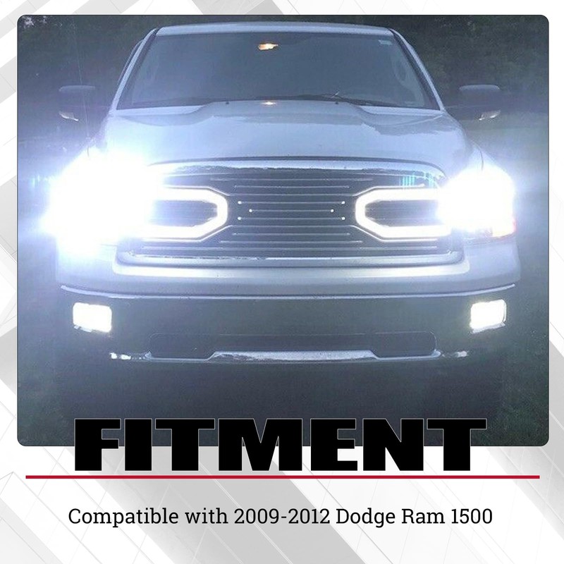 HECASA Grille w/Replacement Shell Packaged Compatible with 2009-2012 Dodge Ram