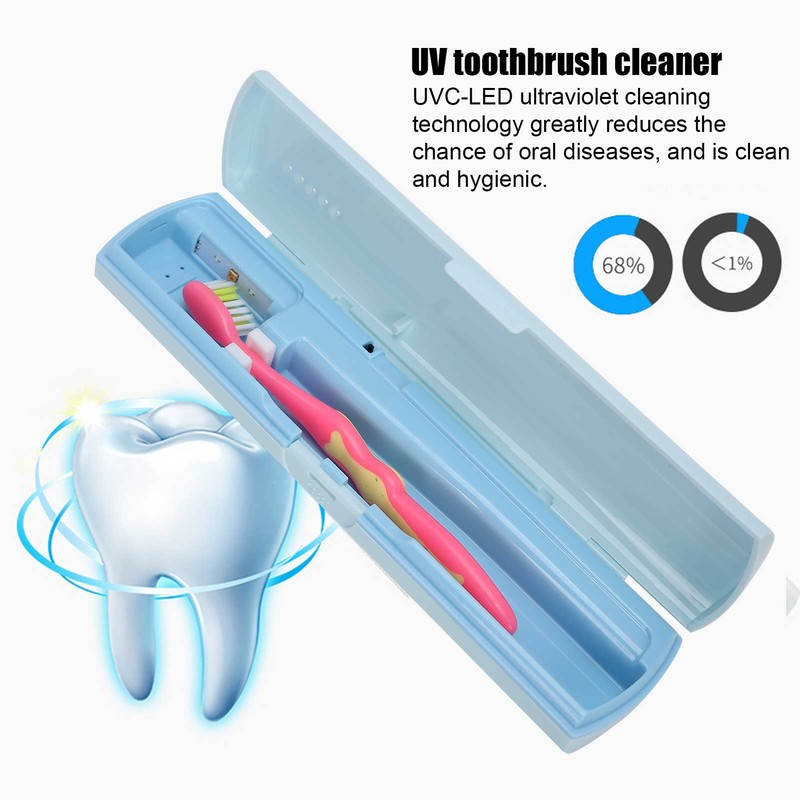 UVC Toothbrush Case LED Storage Box Cleaning USB Rechargeable Toothbrush