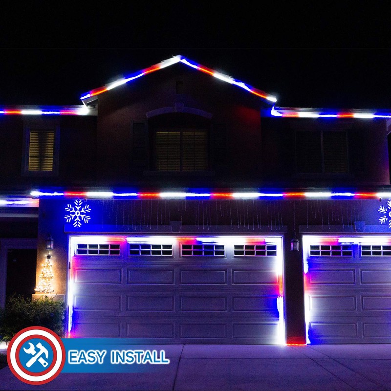 Russell Decor Patriotic Rope Lights Red White Blue for Independence