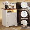 IRONCK Farmhouse Nightstand with Charging Station & 2 USB Ports,