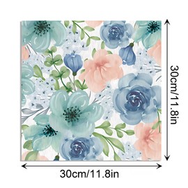 24 Sheets Scrapbook Paper , Double-Sided 11.8x11.8 Inch Patterned Paper Pack with Vintage Botanical Designs , Decorative Papers for DIY Albums & Journaling. (Blue, 12x12)
