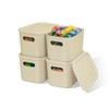 Soddeph 4 Pack Plastic Storage Bins with Lids, Stackable Storage