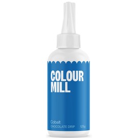 Colour Mill Chocolate Drip Easy-Melt Drizzle for Desserts, 125 Grams Cobalt