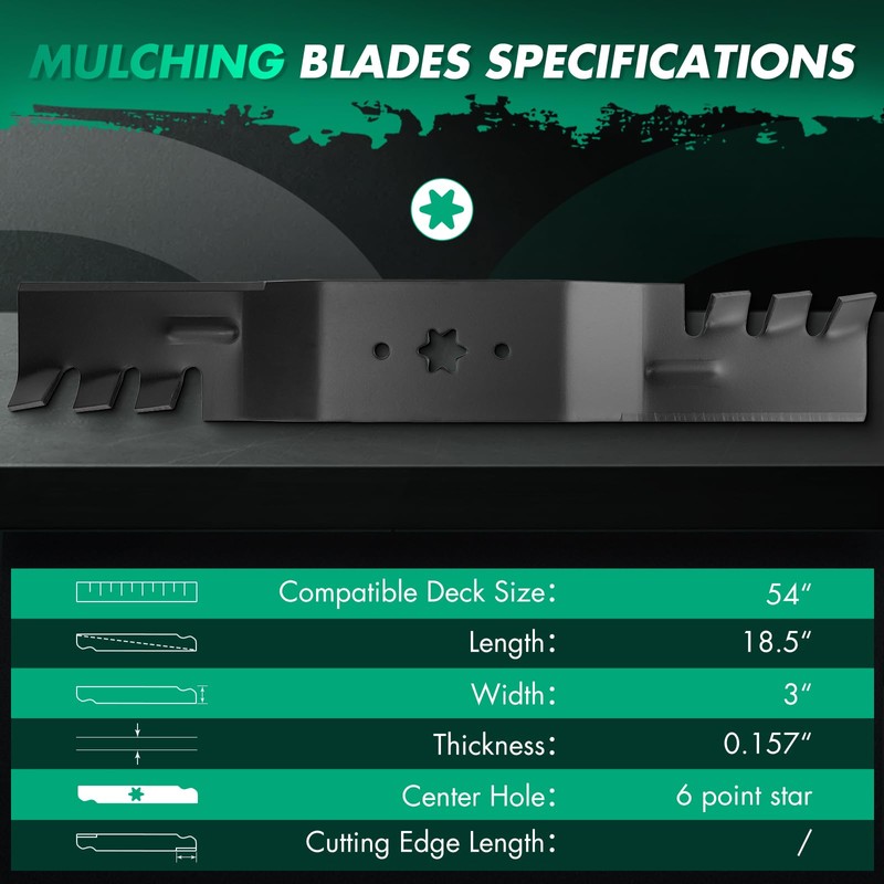 SCITOO 3 Pack 54" Deck Mower Blade Fits for Cub