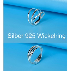 SILBERTALE 925 Sterling Silver Triple Interlocked Spinner Rings for Women 3 Rings Stacked Band Rings Wrap Band Ring for Men