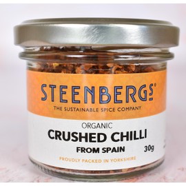 Steenbergs Organic Crushed Chilli Flakes Standard Jar - 30g