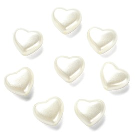 Ipotkitt 200 Pcs White Acrylic Heart Beads for DIY Crafts Jewelry Making