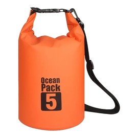 AWE THE OCEAN PACK Waterproof & Dustproof Bag, Dry Bag, Drum Shape, New Material, IPX6, Shoulder Included, Lightweight, Foldable, For Beaches, Fishing, Camping, Mountain Climbing, Pools, Disaster