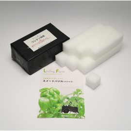 Living Farm Basil with Seeds Sponge Cultivation Media (Urethane Media for Hydroponics, 60 Pieces)