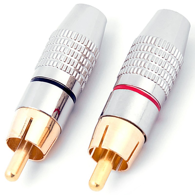 tunghey 10Pack RCA Plug Connectors Coaxial Cable Audio Adapter Gold