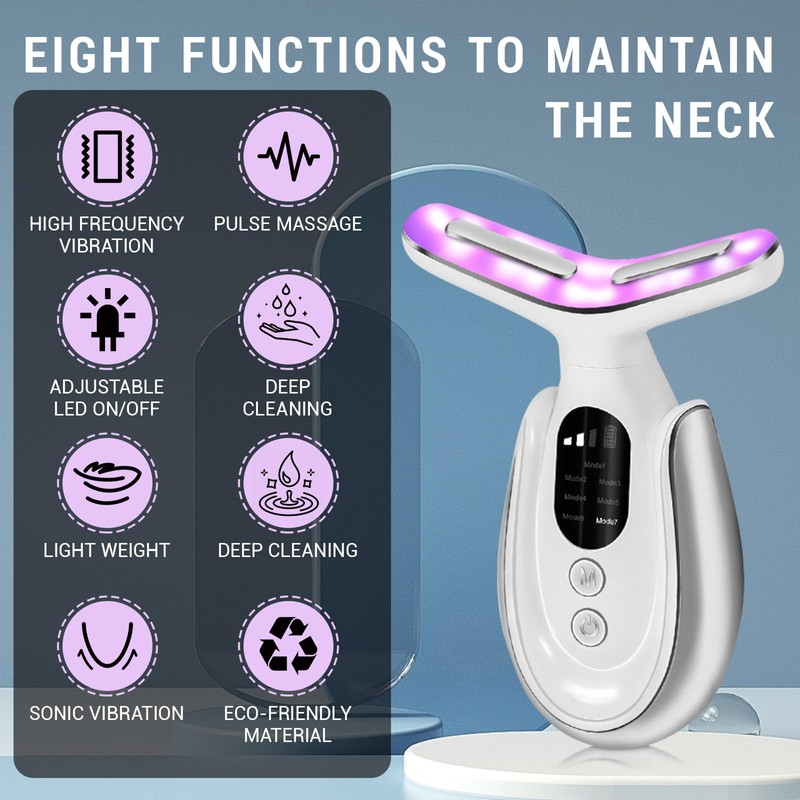 Asheyya Red Light Face Neck Lift, 7-in-1 Led Facial Sculptor