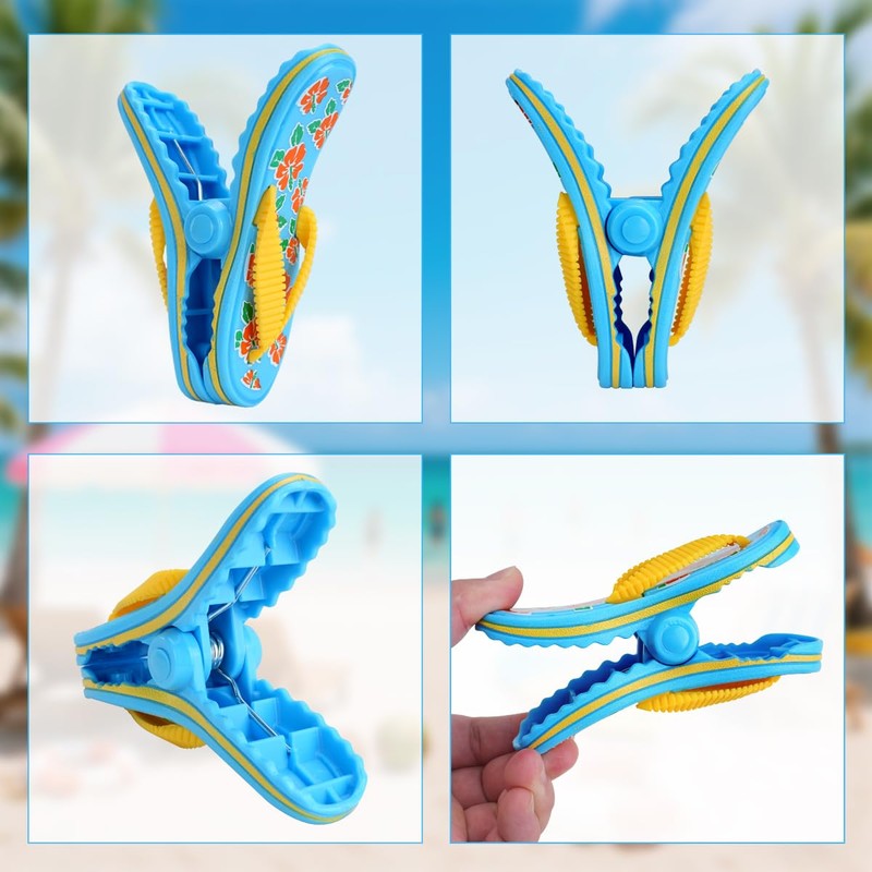 6 Pcs Beach Towel Clips for Beach Chairs, Plastic Large