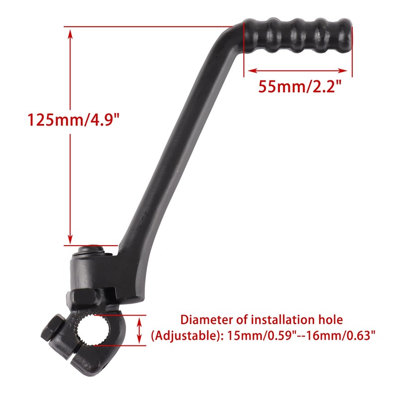 WOOSTAR 15mm Kickstart Lever Pedal Replacement for 50cc 70cc 90cc