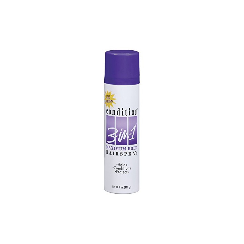 Condition 3-in-1 Maximum Hold Hairspray, (Pack of 3), 7 Oz