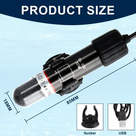 DNSHAN USB Aquarium Heater, 10 W Mini Aquarium Heating Rod with Thermostat, Thermostat Aquarium Turtle Heater, Submersible Heater Thermostat for Fish and Turtle Tank