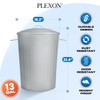 Plexon Round Trash Can 13 Gallon, Vintage Metal Outdoor Trash