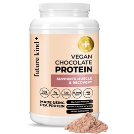 Future Kind Vegan Protein Powder, Chocolate, Pea Plant Protein for Lean Muscle with Iron & Fiber, Whey-Free, Sugar-Free, Soy-Free, Non-Dairy (34 Servings)