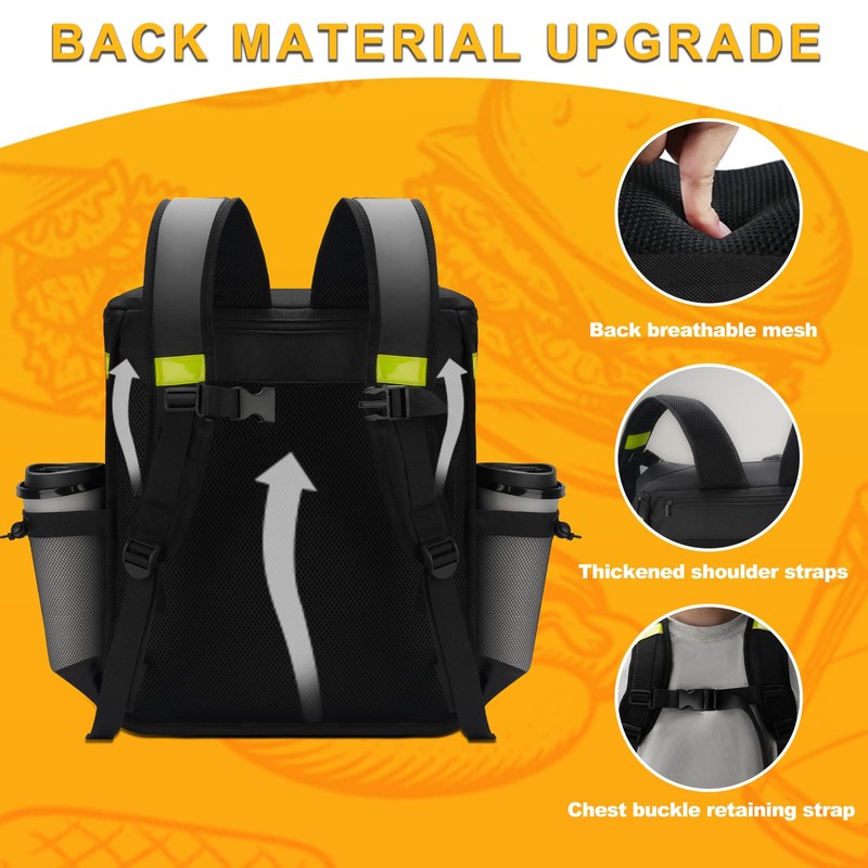 Ytonet Food Delivery Backpack with 7 Cup Holders, XX-Large Expandable