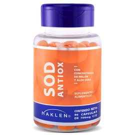 SOD Antiox | Concentrado De Melón | 90 Cápsulas de 700 mg | Maklen