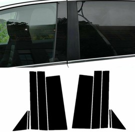 Glossy Black Pillar Posts Door Window Trim Compatible with Dodge Grand Caravan 2008-2020, for Chrysler Town & Country 2008-2016, Pillar Moldings Cover Set Stickers Décor