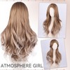 Wepwcod Long Wave Brown Wig Fancy Dress Synthetic Wig for