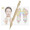 YOAYAO Face Pointer, Brass, Pressure Point Pushing Rod, Face Massage,