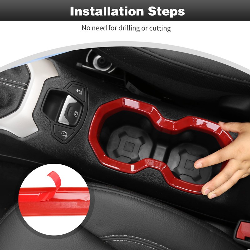 CheroCar for Jeep Renegade Front Water Cup Holder Trim Interior
